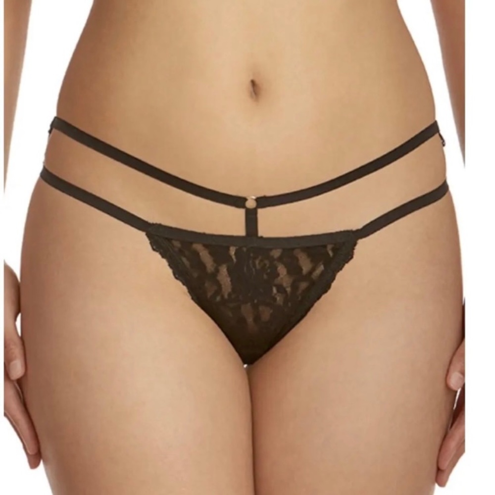 NWT Hanky Panky Mystique Brazilian Bikini Panties Black Size Large